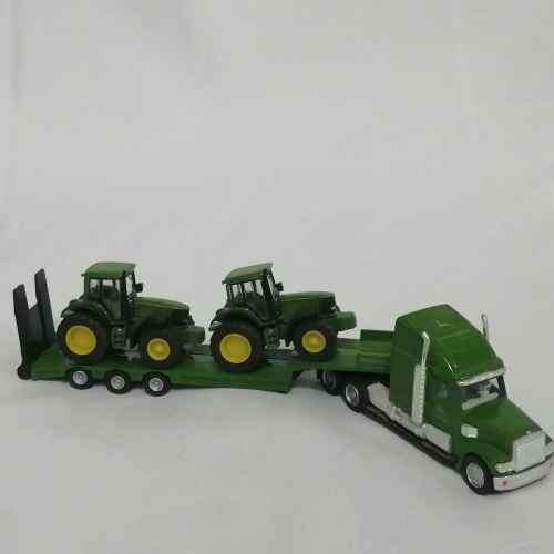 Siku #1832/1837 John Deere truck and low loader with 2 John Deere tractors