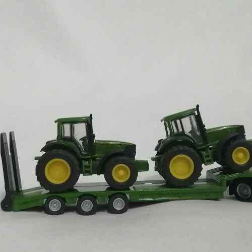 Siku #1832/1837 John Deere truck and low loader with 2 John Deere tractors