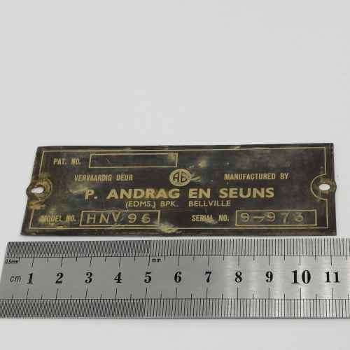 Lot of 5 Agricultural Machinery serial numberplates