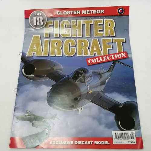 Amercom UK 1954 Gloster Meteor F8 die-cast model plane - scale 1/100 with magazine