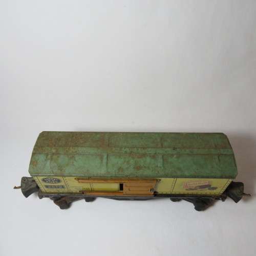 Lionel Lines 2679 Tin Train Wagon - Babe Ruth with sliding doors - Some rust on wheels - O-Gauge
