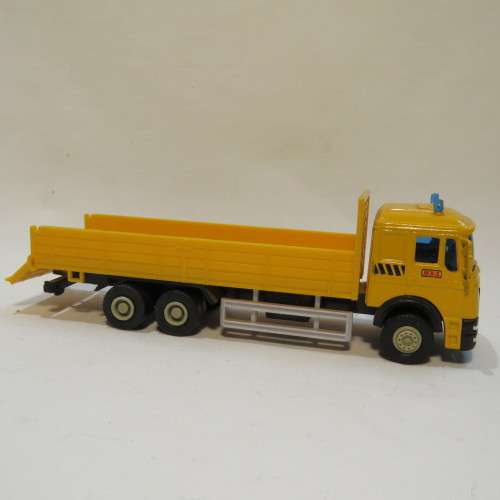 Die-cast and plastic construction truck model