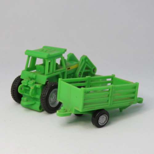New-Ray M.Farm plastic toy tractor and trailer