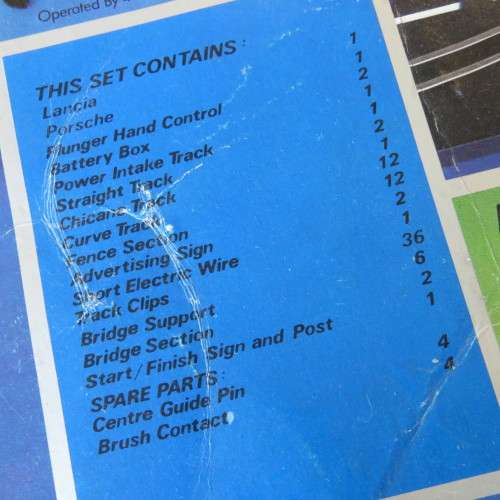 Box with parts for Speedtrax slot car battery operated set - Only 1 car and controller