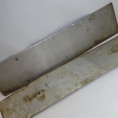 Pair of vintage plastic and metal numberplates - TM 8331 - 53 x 12 and 12 x 46 cm