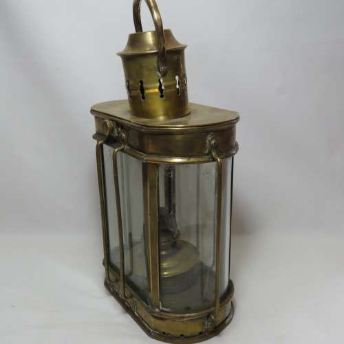 Vintage brass wedge Ships nautical lantern
