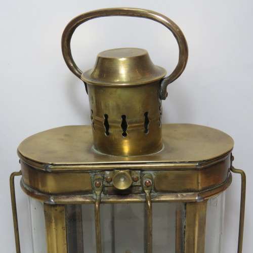 Vintage brass wedge Ships nautical lantern