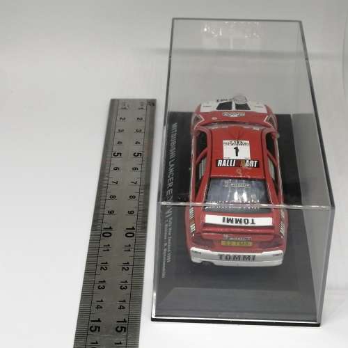 Mitsubishi Lancer Evo VI die-cast rally model car -1999 New Zealand rally -case cracked - scale 1/43