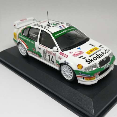Skoda Octavia WRC die-cast rally model car - 2003 Monte Carlo Rallye - scale 1/43