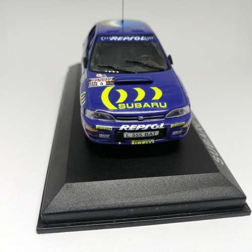 Subara Impreza die-cast rally model car - 1995 RAC rally - scale 1/43 - case cracked