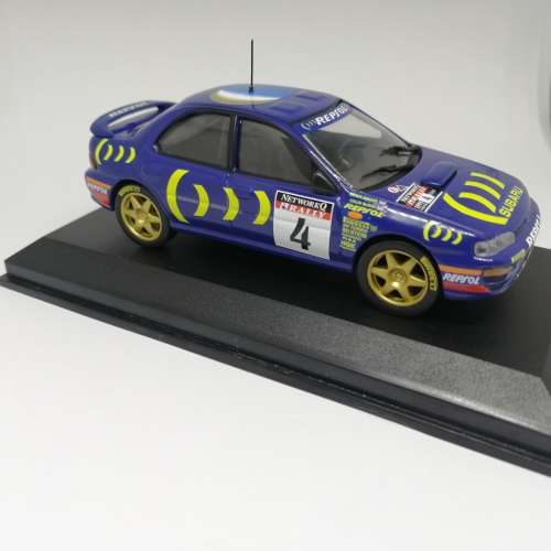 Subara Impreza die-cast rally model car - 1995 RAC rally - scale 1/43 - case cracked