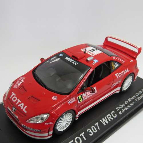 Peugeot 307 WRC die-cast rally model car - 2004 Monte Carlo rally - Scale 1/43