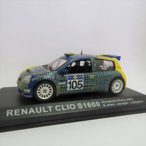 Renault Clio S1600 die-cast rally model car - Acropolis Rally 2003 - Scale 1/43