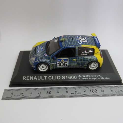 Renault Clio S1600 die-cast rally model car - Acropolis Rally 2003 - Scale 1/43