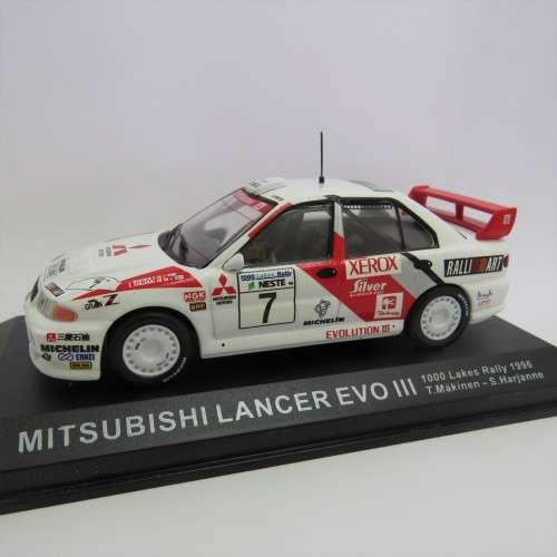 Mitsubishi Lancer EVO III die-cast rally model car - 1000 Lakes Rally 1996 - Scale 1/43