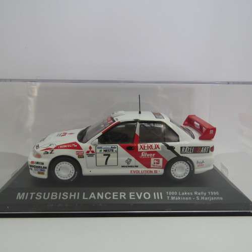 Mitsubishi Lancer EVO III die-cast rally model car - 1000 Lakes Rally 1996 - Scale 1/43