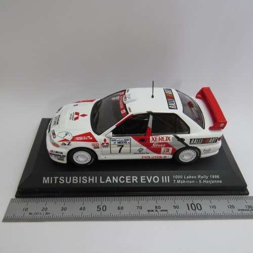 Mitsubishi Lancer EVO III die-cast rally model car - 1000 Lakes Rally 1996 - Scale 1/43