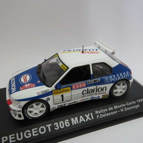 Peugeot 306 Maxi die-cast rally model car - 1996 Rallye de Monte Carlo - Scale 1/43