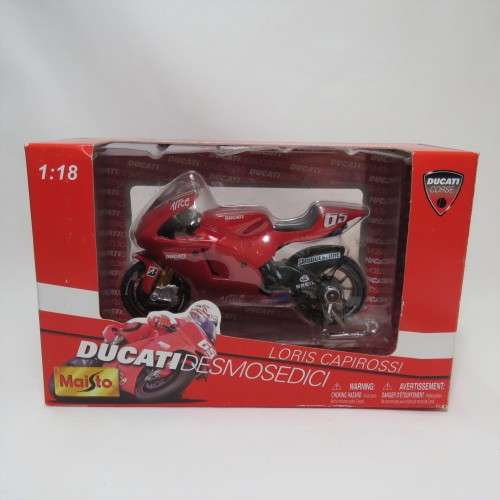 Maisto Ducati Desmosedici die-cast motorcycle - #65 Loris Capirossi - Scale 1/18 in box
