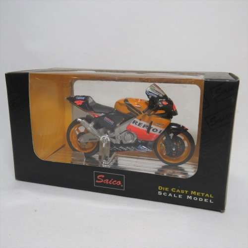Saico 2004 Honda RCV 211 Repsol MotoGP die-cast motorcycle - #4 Alex Barros - Scale 1/18 in box