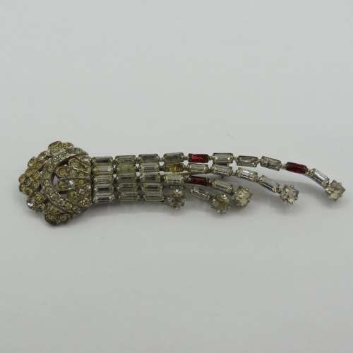 Vintage diamante costume jewellery brooch