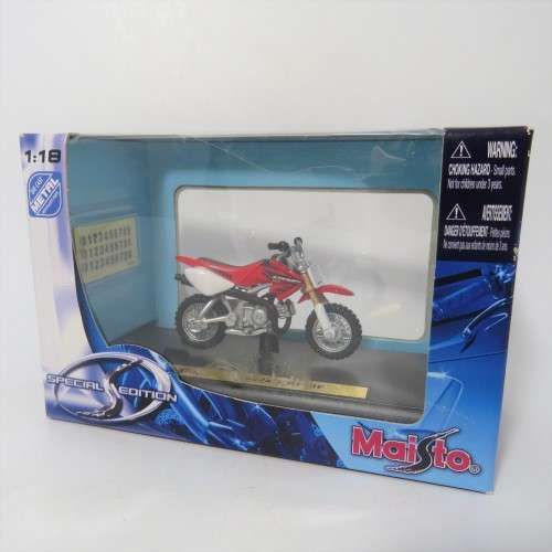 Maisto Honda CRF50F dirt bike die-cast motorcycle - Scale 1/18 in box