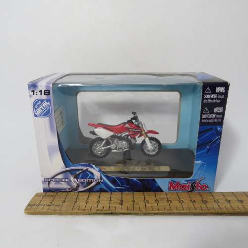 Maisto Honda CRF50F dirt bike die-cast motorcycle - Scale 1/18 in box