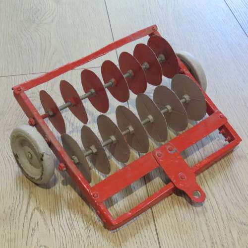 Handmade metal disc plough toy - 25 x 23 cm