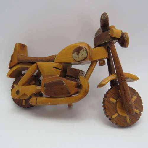 Handmade wooden motorcycle