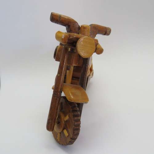 Handmade wooden motorcycle