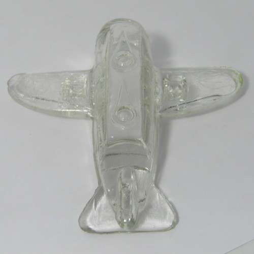 Vintage Glass WW2 Army Bomber candy container toy
