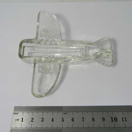 Vintage Glass WW2 Army Bomber candy container toy