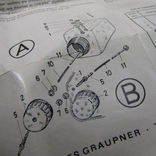 Graupner kit R/C stunt plane fuel tank - holed for piping - in box
