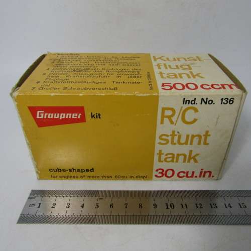 Graupner kit R/C stunt plane fuel tank - holed for piping - in box