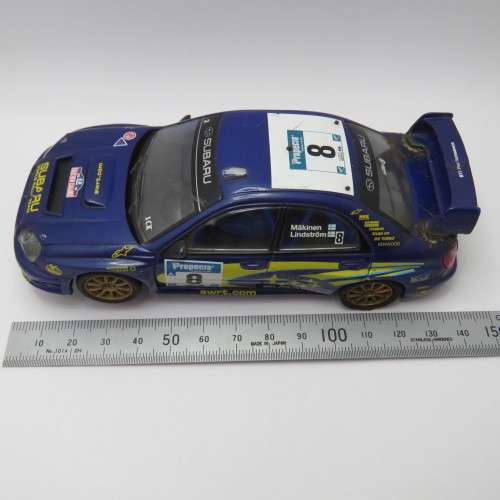 SCX Subaru Impreza WRC slot car - Wing repaired - 4 Wheel drive