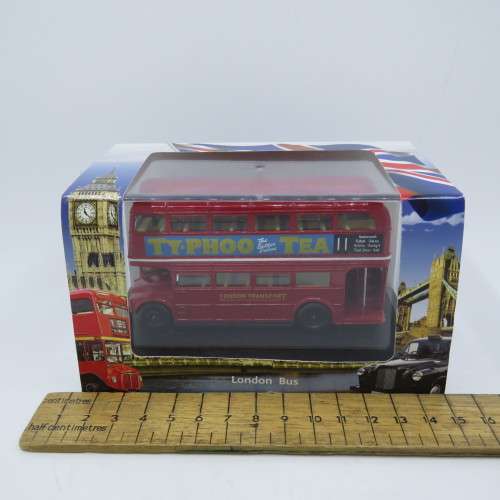 Oxford London Bus `Typhoo tea` die-cast model in case