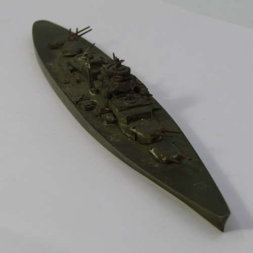 Vintage brass battleship model - marked A.M. 6R/9
