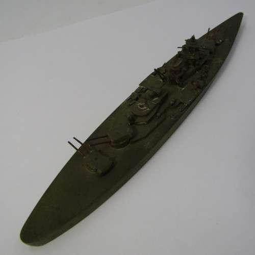 Vintage brass battleship model - marked A.M. 6R/9