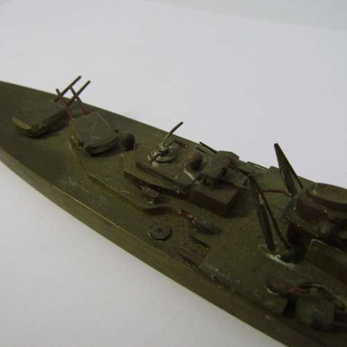 Vintage brass battleship model - marked A.M. 6R/9