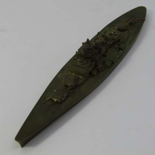 Vintage brass battleship model - marked A.M. 6R/9