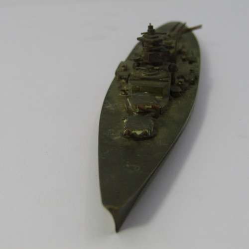 Vintage brass battleship model - marked A.M. 6R/9