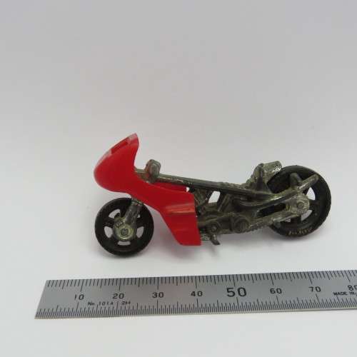 Vintage Corgi Geoffrey motorcycle of Pink Panther - Side rockets missing