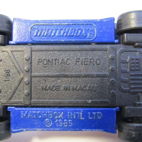 1985 Matchbox Pontiac Fiero racing toy car - scale 1/56