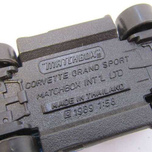 1989 Matchbox Corvette Grand Sport toy car - scale 1/58