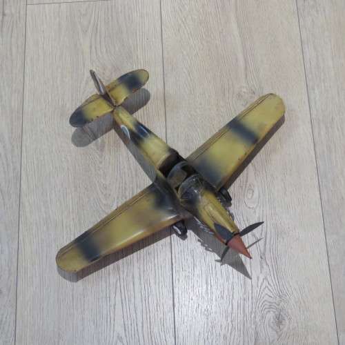 Handmade metal Supermarine Spitfire plane model - 40 x 46 cm