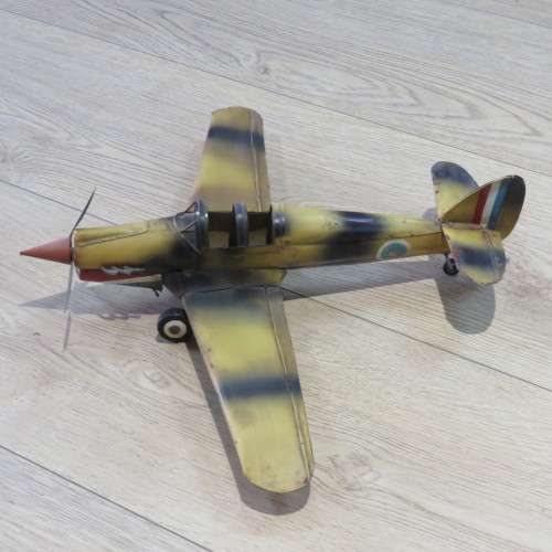 Handmade metal Supermarine Spitfire plane model - 40 x 46 cm