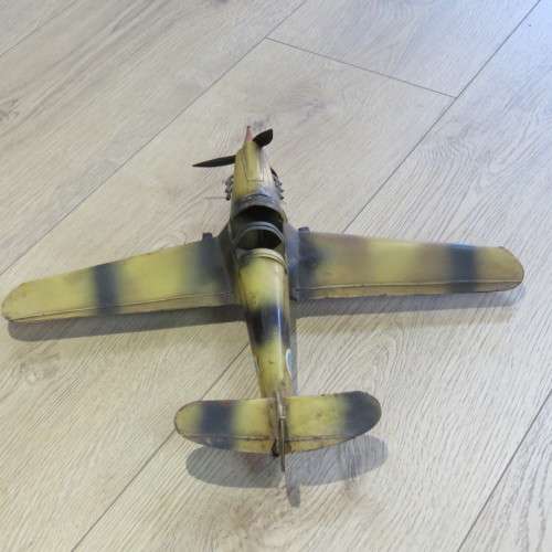 Handmade metal Supermarine Spitfire plane model - 40 x 46 cm