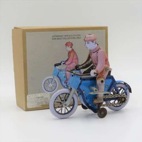Mechanical wind-up MS433 tin plate bicycle and rider - Not working