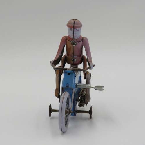 Mechanical wind-up MS433 tin plate bicycle and rider - Not working