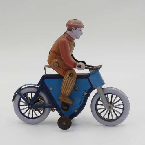 Mechanical wind-up MS433 tin plate bicycle and rider - Not working